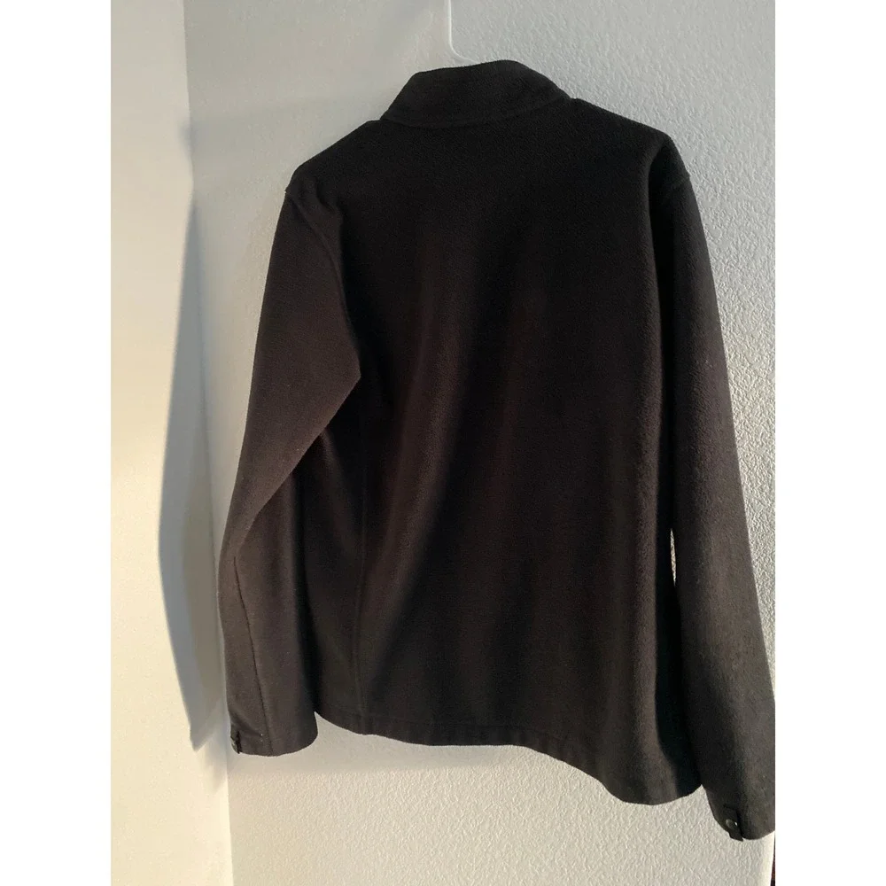 The North Face Mens Black Full Zip Fleece Jacket Mock Neck Logo Midweight L